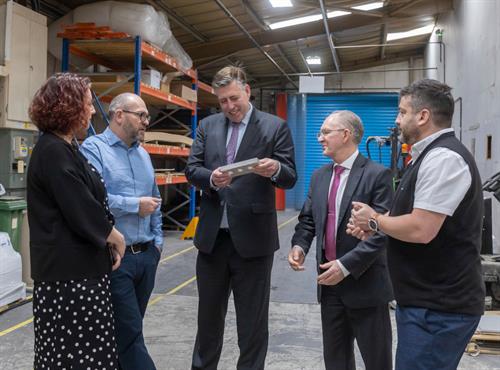 Sir Graham Brady MP touring the fabrication facilities of Farrat